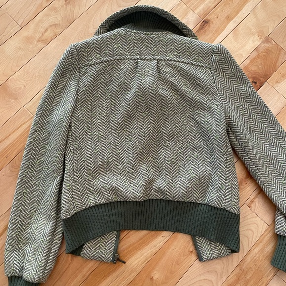 Tristan & Iseult coat, jacket Gray and Green with zipper in size S. Retro look - Picture 2 of 12